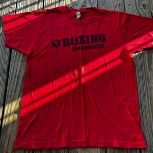 Men’s Tultex Boxing Con Chracter Red Short Sleeve Lightweight T Shirt Size Large
